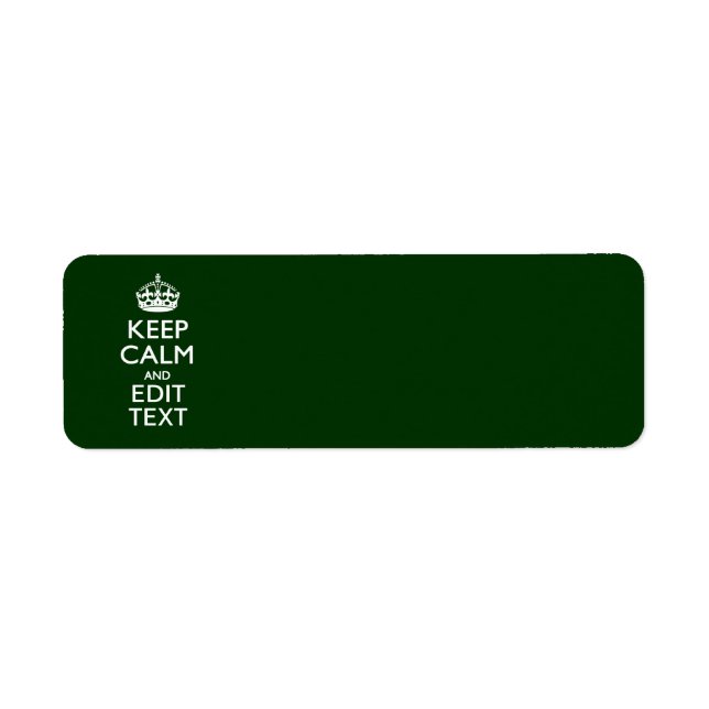 Personalized Keep Calm And Your Text Green Decor (Vorne)