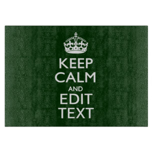 Personalized Keep Calm And Your Text Green Decor Schneidebrett