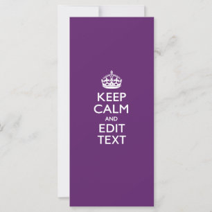 Personalized KEEP CALM AND Your Text on Purple
