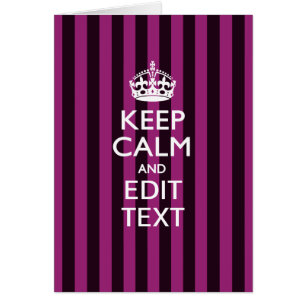 Personalized KEEP CALM Your Text Fuchsia Stripes