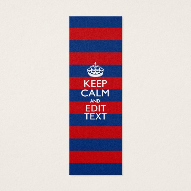 Personalized KEEP CALM Your Text on Stripes (Vorderseite)