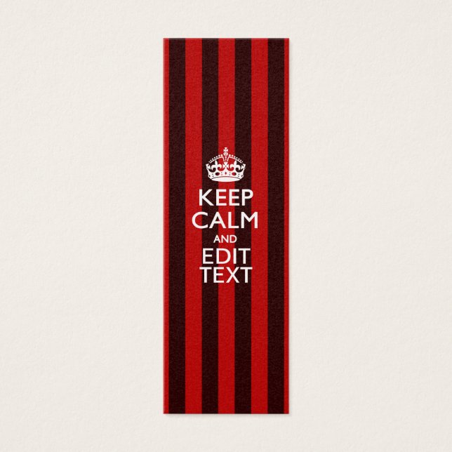 Personalized Keep Calm Your Text Red Stripes Decor (Vorderseite)