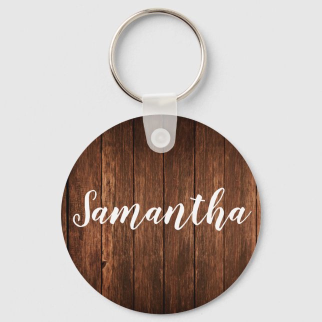 Personalized Key Chain Barn Wood Country Rustic Schlüsselanhänger (Vorderseite)
