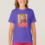 Personalized Kid Photo Happy Birthday Gold Crown T-Shirt<br><div class="desc">Celebrate your little one's special day in royal style with this custom purple t-shirt that features an elegant background of gold shimmery stars. Personalize this bright design with a photo of your young birthday girl, complete with a beautiful gold princess crown. Add a special touch with a personalized greeting, such...</div>