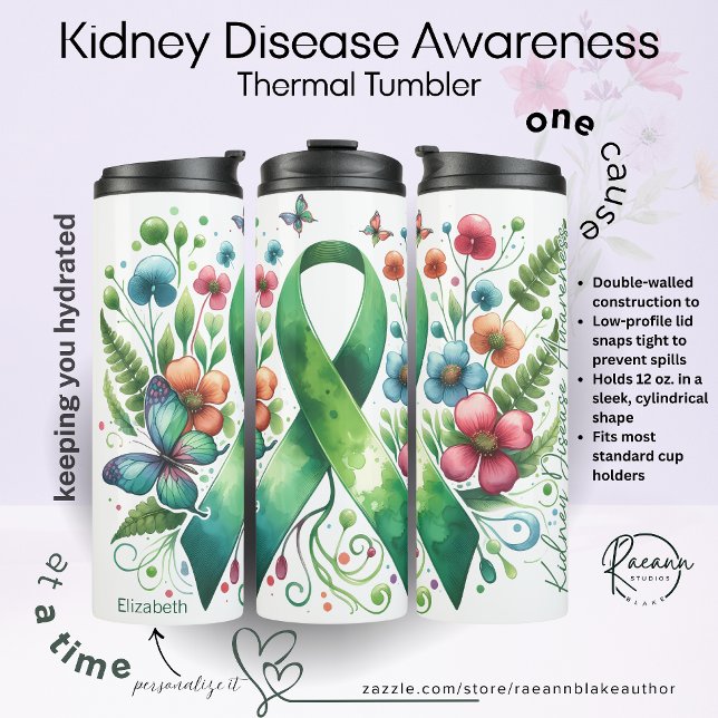 Personalized Kidney Disease Awareness Thermosbecher (Von Creator hochgeladen)