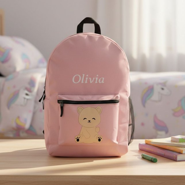 Personalized Kids' Backpack with Bear and Name Bedruckter Rucksack (Von Creator hochgeladen)