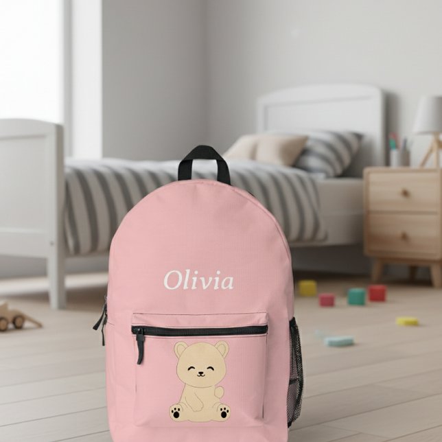 Personalized Kids' Backpack with Bear and Name Bedruckter Rucksack (Von Creator hochgeladen)
