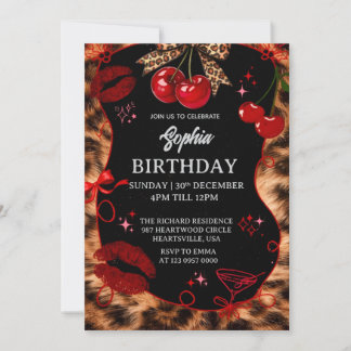 Personalized Kids Birthday Invitation Black Party  Einladung
