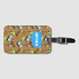 Personalized Kids Construction Vehicles Gepäckanhänger