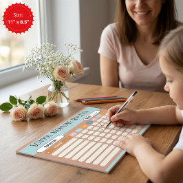 Personalized Kids Daily Routine Checklist Colorful Notizblock