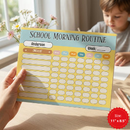 Personalized Kids Daily Routine Checklist Colorful Notizblock