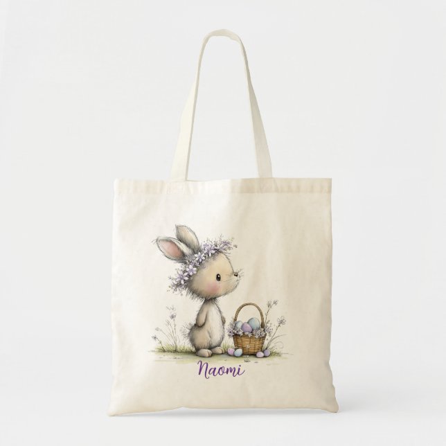Personalized Kids Easter Tote Bag Tragetasche (Vorne)
