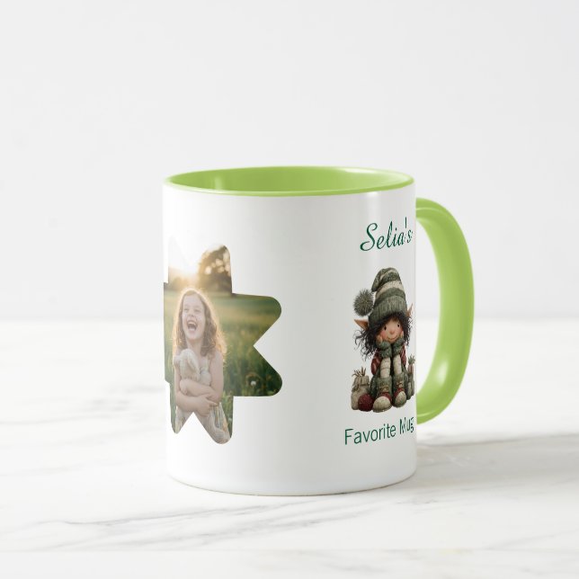 Personalized Kids Mug with Custom Name and Photo Tasse (VorderseiteRechts)