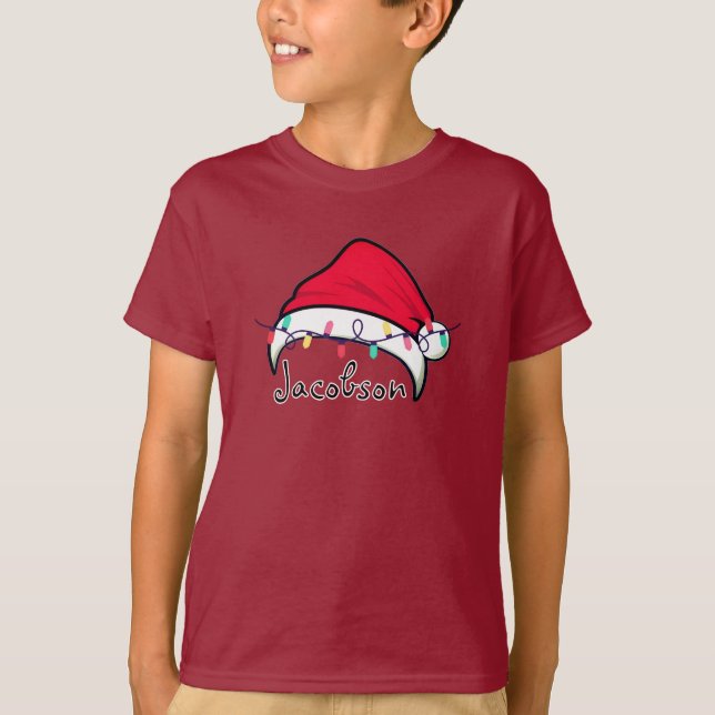 Personalized Kids T-Shirt Custom Name, Christmas  (Vorderseite)