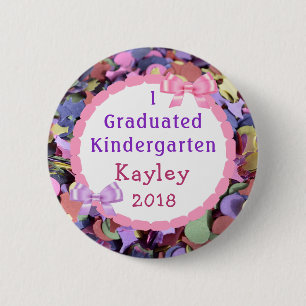 Personalized Kindergarten Graduate Confetti Button