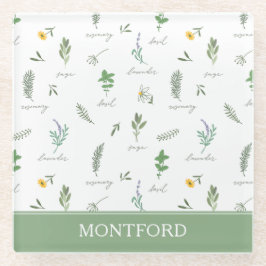 Personalized Kitchen Garden Botanical Glasuntersetzer