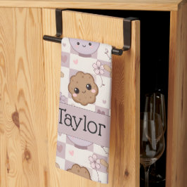 Personalized Kitchen Tea Towel Kawaii Cookie  Geschirrtuch