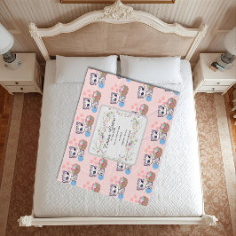 Personalized Kitten Baby Blanket | Custom Birth Fleecedecke