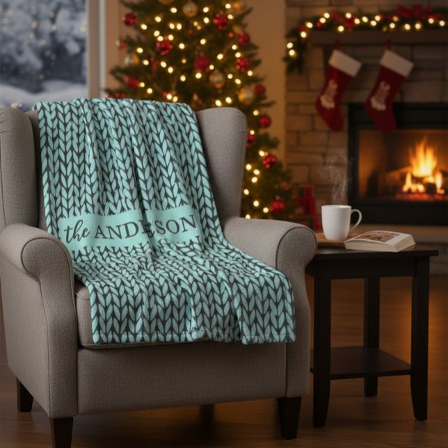 Personalized Knit Pattern Cozy Fleece Blanket (Von Creator hochgeladen)