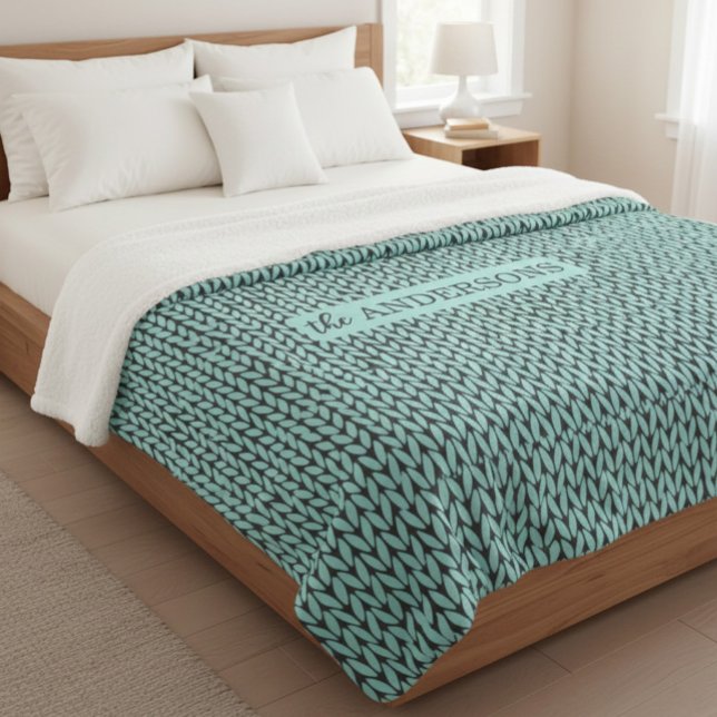 Personalized Knit Pattern Cozy Fleece Blanket Sherpadecke (Von Creator hochgeladen)