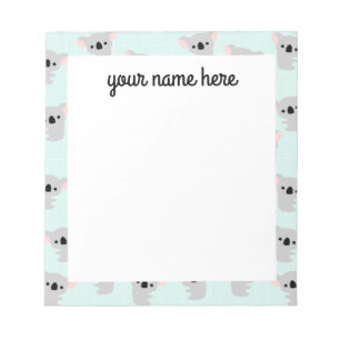 Personalized Koala Bear Notepad Notizblock