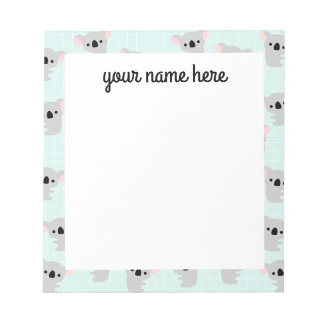 Personalized Koala Bear Notepad Notizblock (Vorderseite)