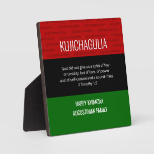 Personalized KUJICHAGULIA Kwanzaa Fotoplatte