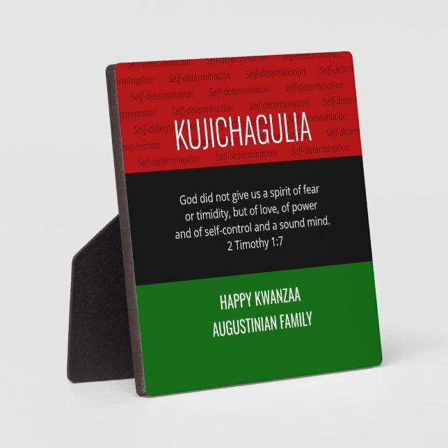 Personalized KUJICHAGULIA Kwanzaa Fotoplatte (Vorderseite)