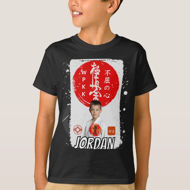 Personalized Kyokushin Karate Photo Kids Shirt (Vorderseite)