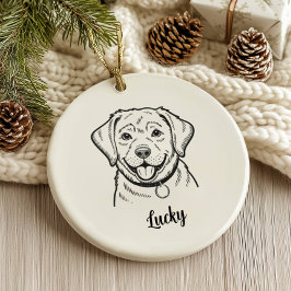 Personalized Lab Dog Christmas Keramik Ornament