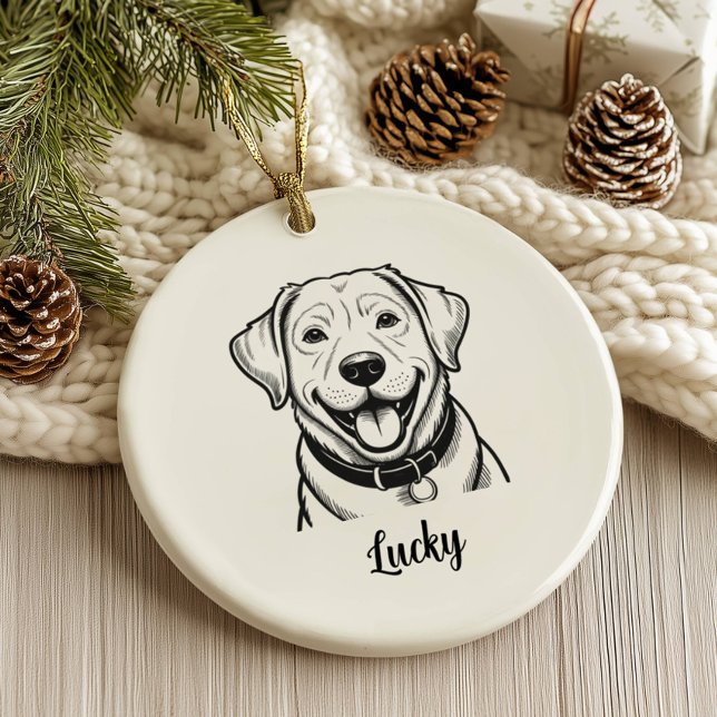 Personalized Lab Dog Christmas Keramik Ornament (Von Creator hochgeladen)