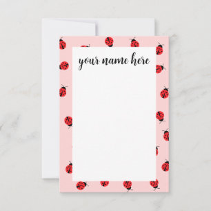 Personalized Ladybug Notecards Dankeskarte