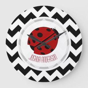 Personalized Ladybug Wall Clock Große Wanduhr