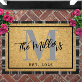 Personalized Last Name Initial Est Year Coir Print Fußmatte