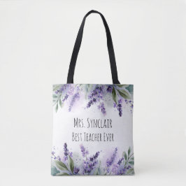 Personalized Lavender Flowers Teacher Appreciation Tasche