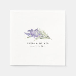 Personalized Lavender & Sage Green Floral Wedding Serviette