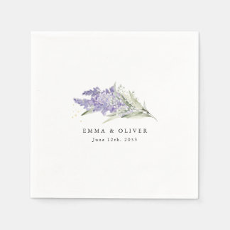 Personalized Lavender & Sage Green Floral Wedding Serviette