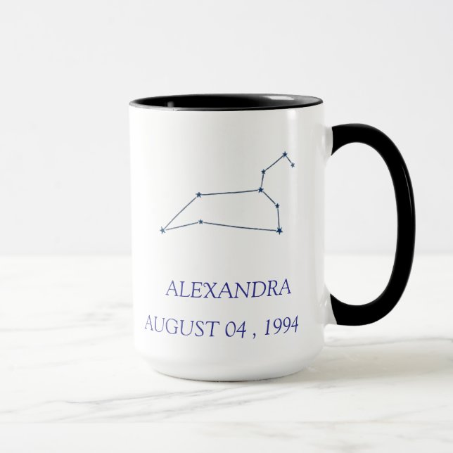 Personalized Leo Constellation Mug - Custom Star S Tasse (Rechts)