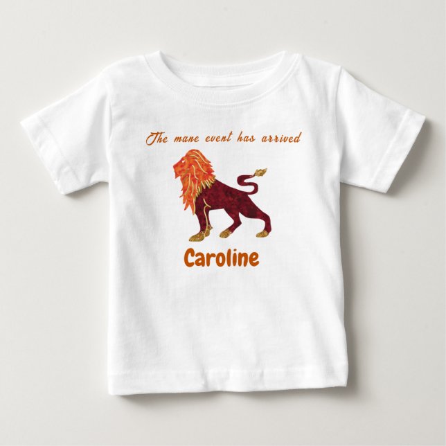 Personalized Leo Zodiac Impressionist Toddler  Baby T-shirt (Vorderseite)