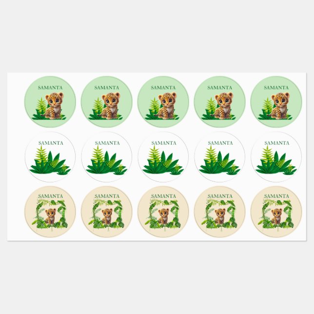 Personalized Leopard Waterproof Labels  Etiketten (Blatt)