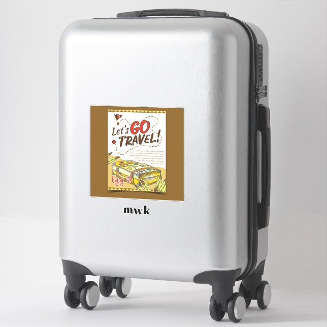 Personalized Let's Go Travel! Aufkleber (Koffer)