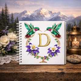Personalized Letter B Wedding Planner Hummingbird  Notizbuch