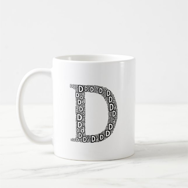 Personalized Letter D Coffee Mug Gift (Gauche)