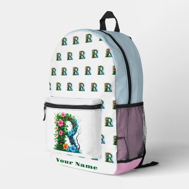 Personalized Letter R Bedruckter Rucksack (Rückseitige Ecke Rechts)