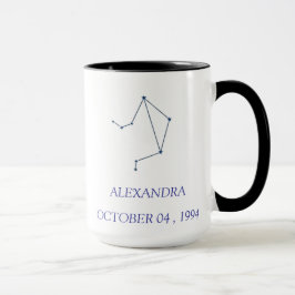 Personalized Libra Constellation Mug - Custom Zodi Tasse