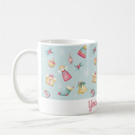 Personalized Light Blue Christmas Mug Kaffeetasse