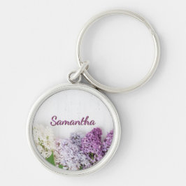 Personalized Lilac Keychain | Spring Name Keychain Schlüsselanhänger
