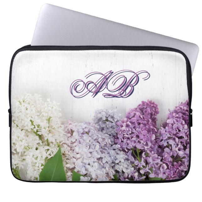 Personalized Lilac Laptop Sleeve | Monogram 13"  (Vorderseite)