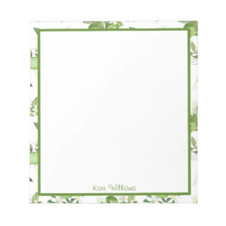 Personalized Lime Floral Notepad Notizblock