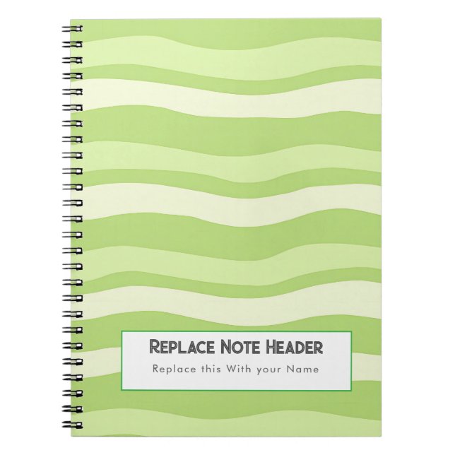 Personalized Lime Green Wave Patterned  Notizblock (Vorderseite)